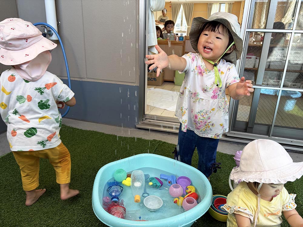 「ぬれちゃった〜」でも楽しいね